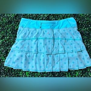Lululemon Run: Pace Setter Skirt Stripe Dot Printed Angel Blue